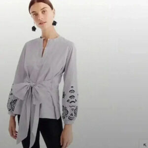 navy embroidered tunic top